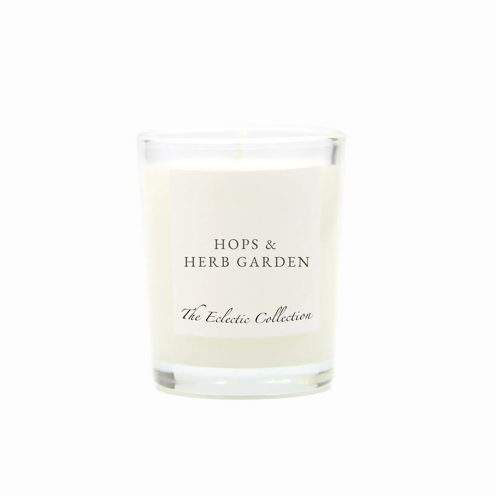 Hops & Herb Garden, Small Candle, Clear Glass