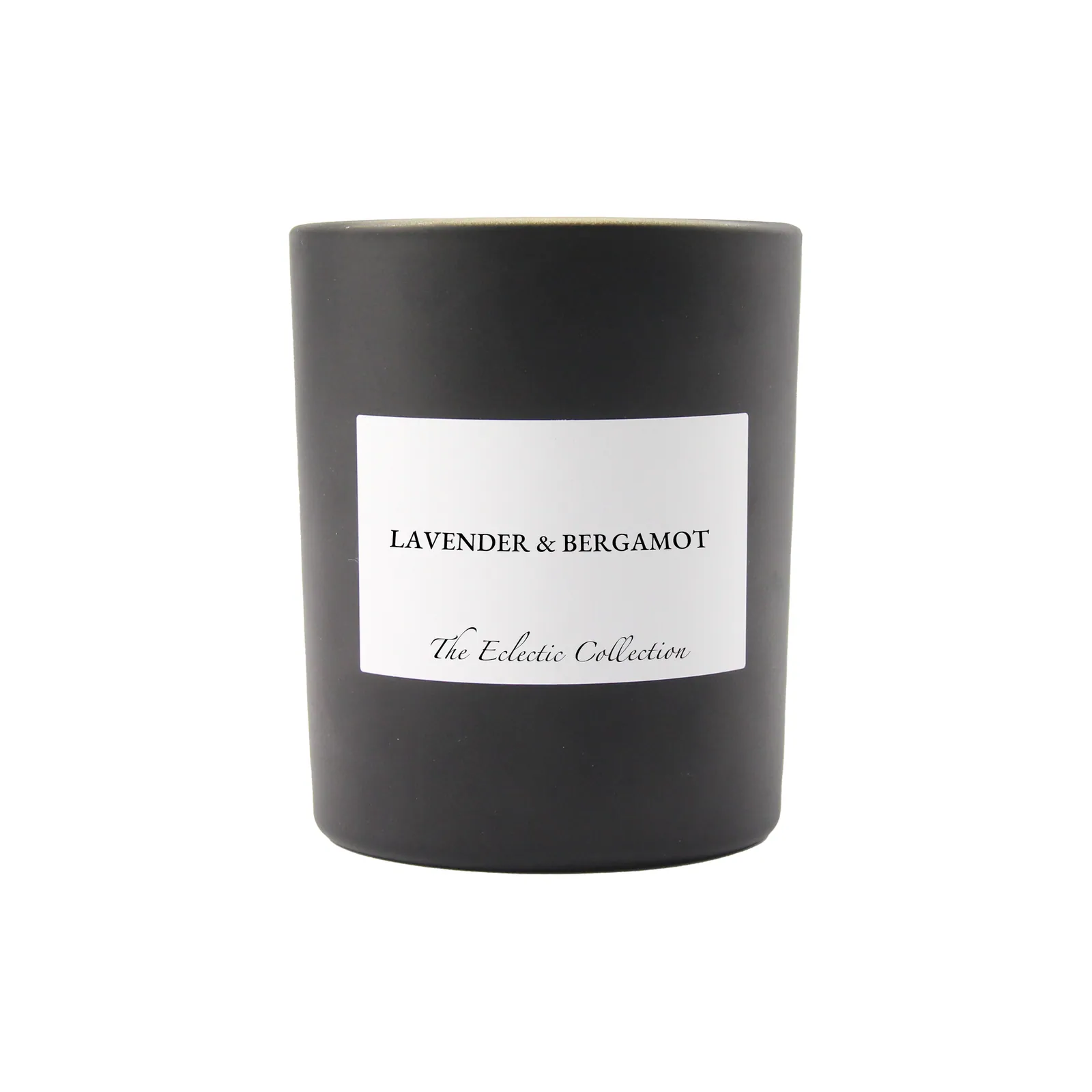Lavender & Bergamot, Medium Candle, Black Glass