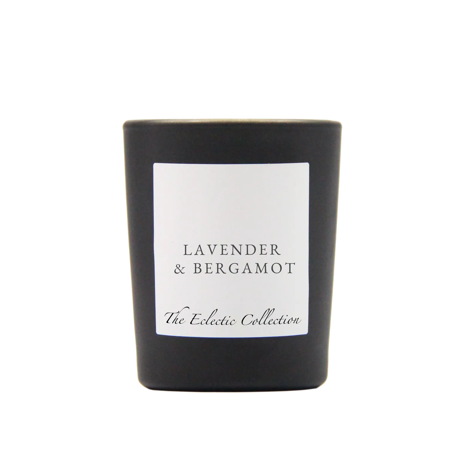 Lavender & Bergamot, Small Candle, Black Glass
