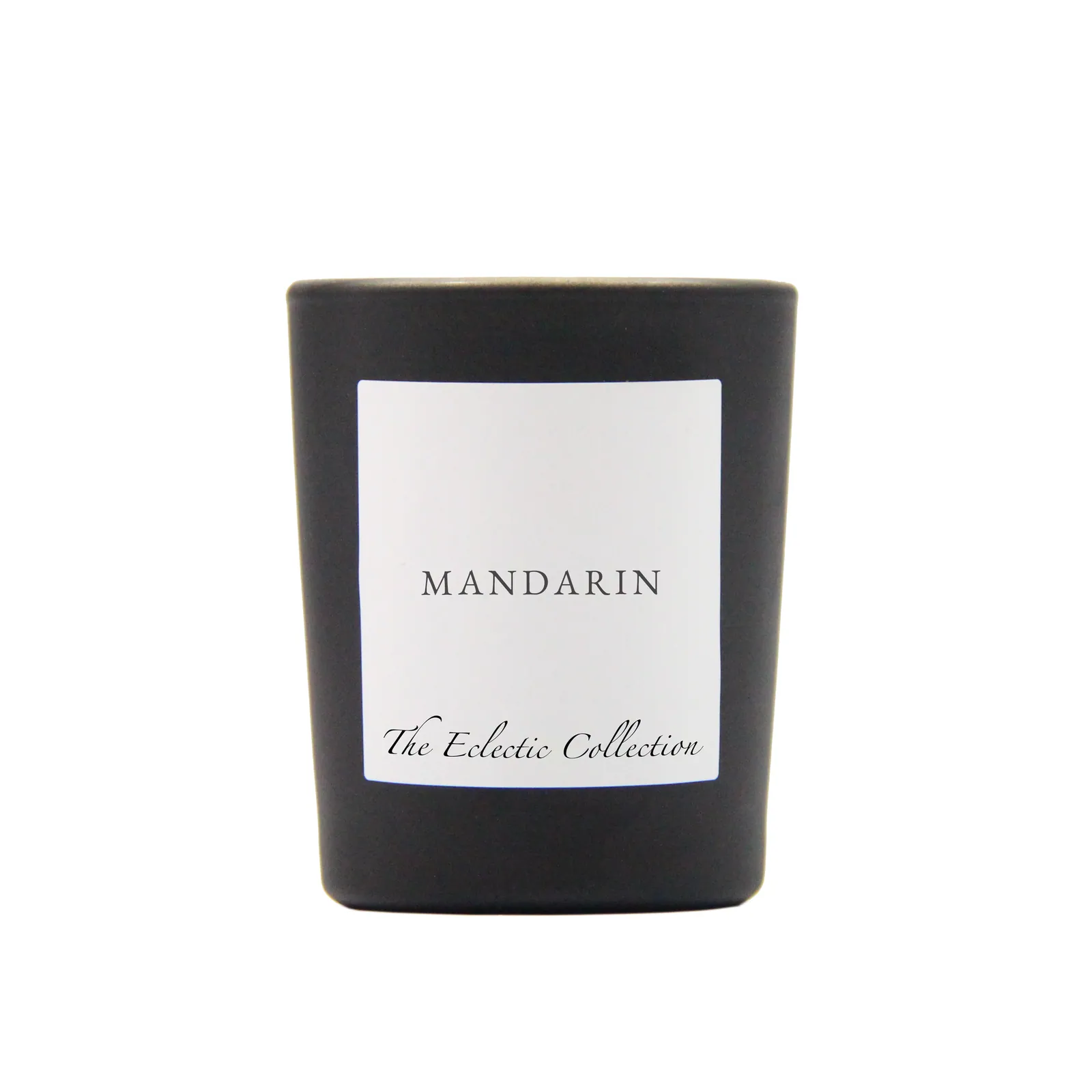 Mandarin, Small Candle, Black Glass