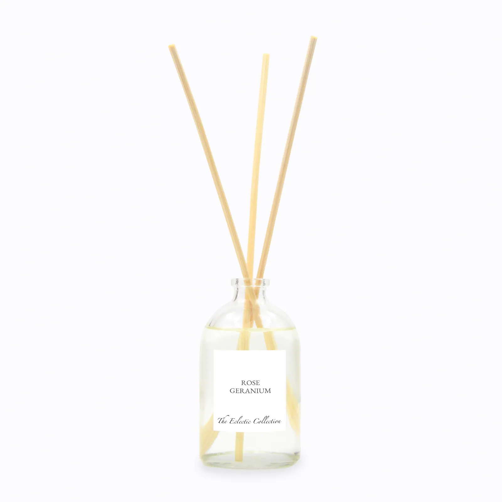 Rose Geranium, Reed Diffuser, Clear glass