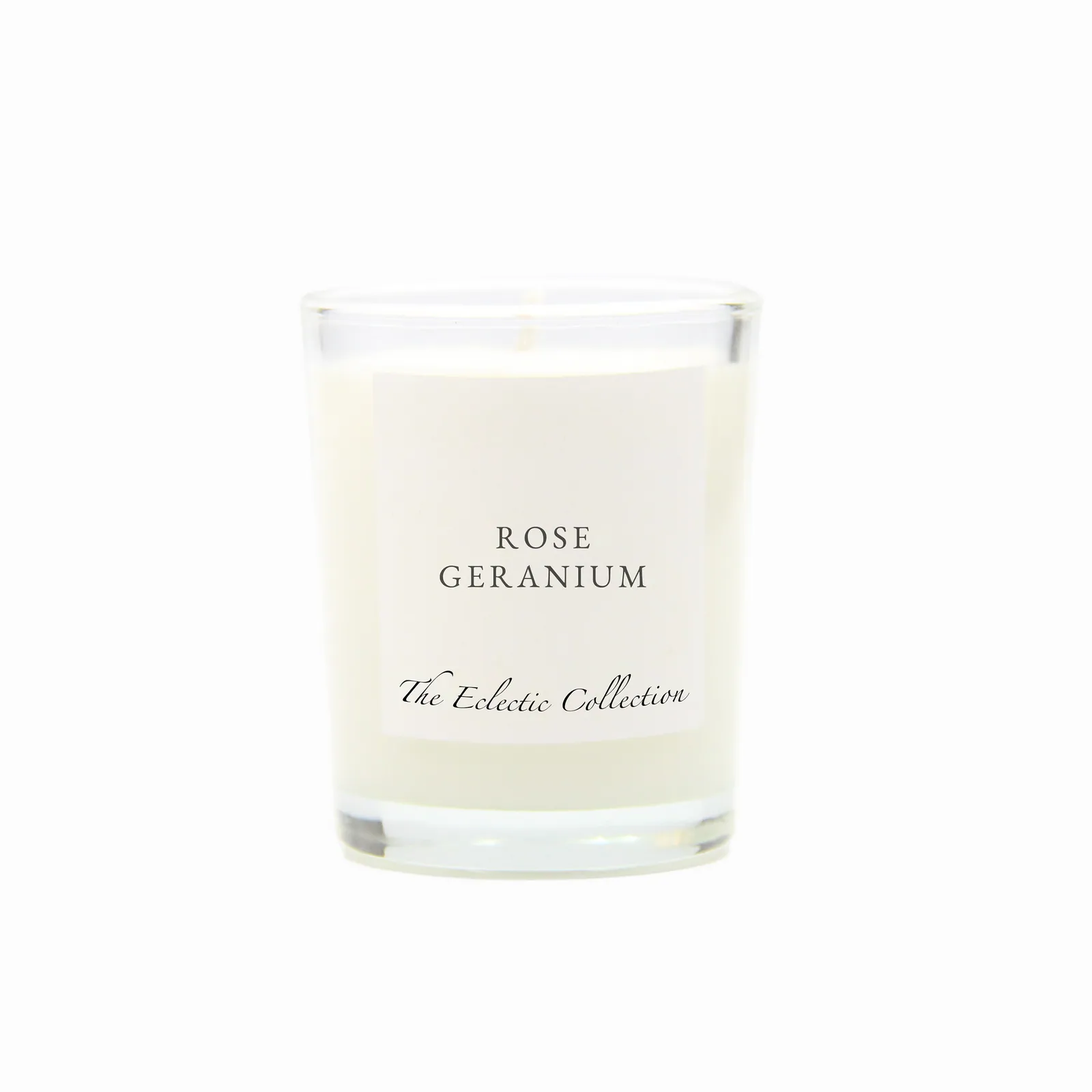 Rose Geranium, Small Candle, Clear Glass