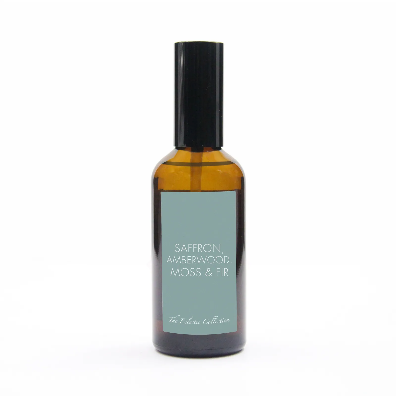 Saffron, Amberwood, Moss & Fir, Room & Pillow Spray, Amber glass
