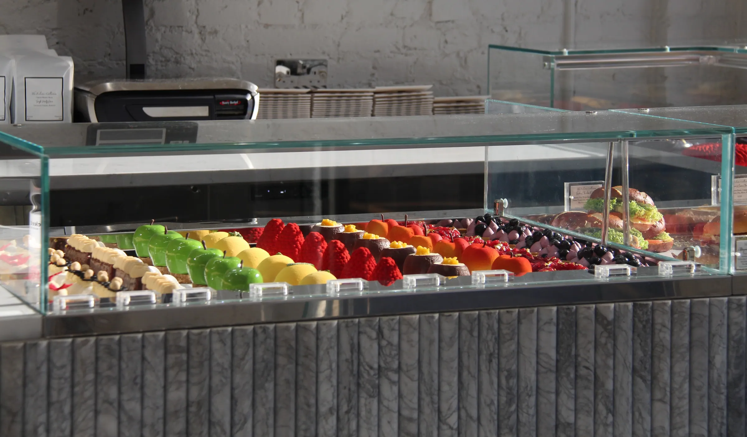 The pâtisserie counter at our delicatessen